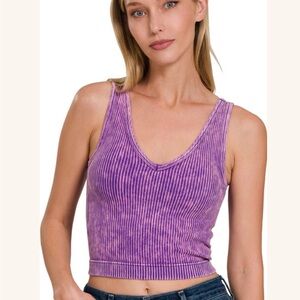 Zenana - S/M - NWT - Outfitters Purple Ribbed Crop Top
